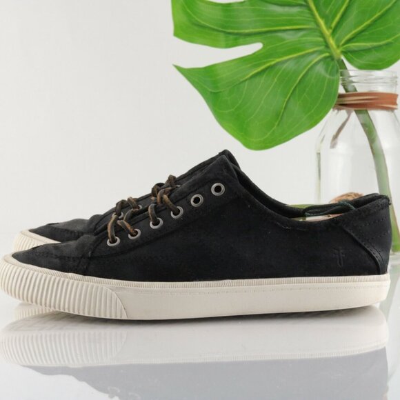 Frye Mens Miller Sneaker Size 9.5 Black Nubuck Casual Lace Up Shoe Low Top - Picture 8 of 12